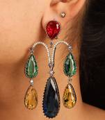 Earrings with multicolor stones