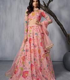 Adorable Pink Print and Dori Organza Event Wear Lehenga Choli With Dupatta