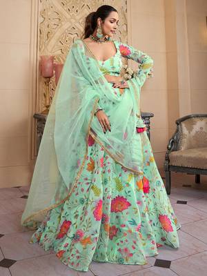 pista print and dori organza lehenga set choli with dupatta with dupatta 3