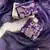 Purple jimmy choo silk with 3mm sequence embroidery work lace border with blouse