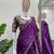 Purple jimmy choo silk with 3mm sequence embroidery work lace border with blouse