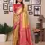 Mustard tissue silk saree for wedding 