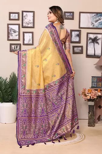 Gold Banarasi Tissue Silk Saree