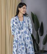 floral printed regular pure cotton dress with dupatta