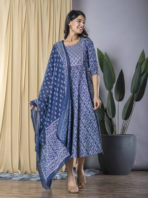 printed gotta patti dress with  dupatta 4