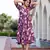 women purple floral print fit & flare dresses