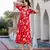 women red floral print fit & flare dresses