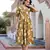 women green floral print fit & flare dresses