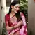 Pink Shibori Pattern art Silk Saree