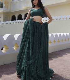 Wonderful Green Laheriya Print Georgette Wedding Wear Lehenga Choli