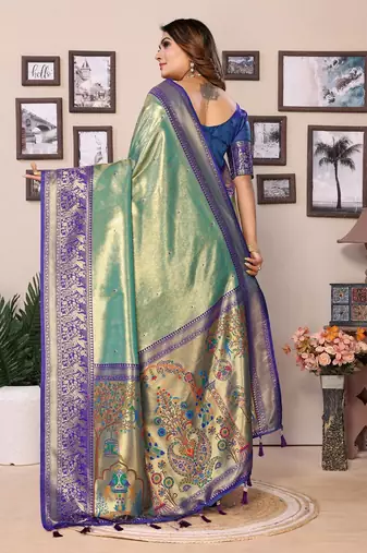 Green Banarasi art Silk Saree