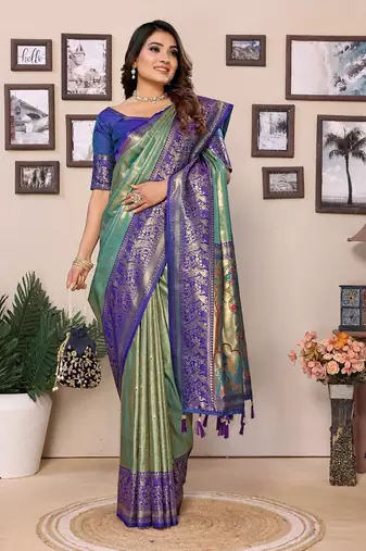 Green Banarasi art Silk Saree