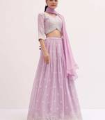 Adorable Pink Sequins Georgette Sangeet Wear Lehenga Choli
