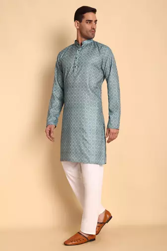 Arabesque batik digital print knee length kurta mandarin collar mandarin collar lavender small