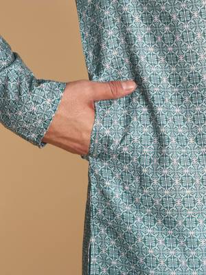 Arabesque batik digital print knee length kurta mandarin collar mandarin collar lavender small 4