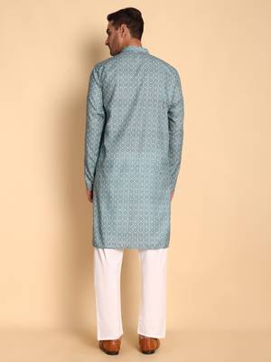 Arabesque batik digital print knee length kurta mandarin collar mandarin collar lavender small 5