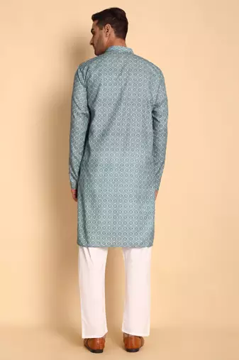 Arabesque batik digital print knee length kurta mandarin collar mandarin collar lavender small
