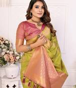 Pista Green art Silk saree