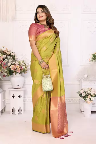 Pista Green art Silk saree
