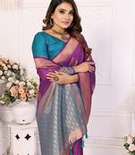Purple art Silk saree