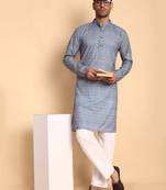 Chinoiserie digital print knee length kurta mandarin collar mandarin collar red small