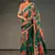 Magnetic Green Floral Orangza Wedding Wear Saree With Blouse