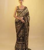 Stunning Black Sequins Georgette Festival Wear Saree With Blouse