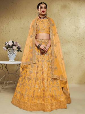styling yellow embroidered silk bridal lehenga set choli with dupatta with dupatta 1