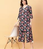 black cotton printed & hand work co-ord set (set of 2)