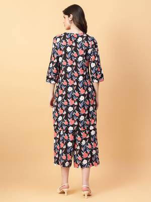 black cotton printed & hand work co-ord set (set of 2) 4