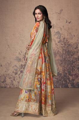 Beige Georgette Anarkali Suit for Women 2