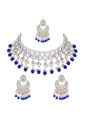 gold plated traditional kundan & pearl necklace jewellery with jhumka earrings set for women 2