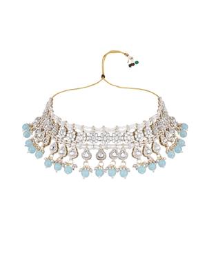 I jewels gold plated traditional kundan & pearl necklace jewellery with jhumka earrings set for women 3