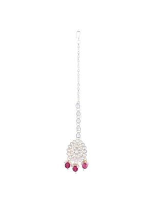 I jewels gold plated traditional kundan & pearl necklace jewellery with jhumka earrings set for women 5