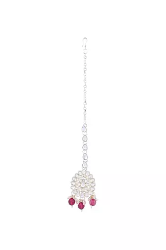 I jewels gold plated traditional kundan & pearl necklace jewellery with jhumka earrings set for women