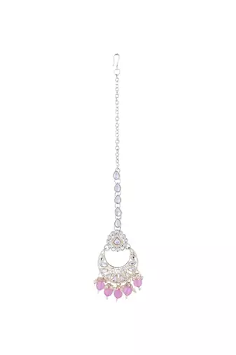 I jewels gold plated traditional kundan & pearl necklace jewellery with jhumka earrings set for women