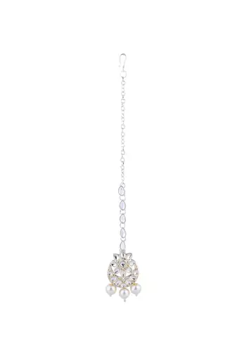 I jewels gold plated traditional kundan & pearl bridal choker necklace jewellery set