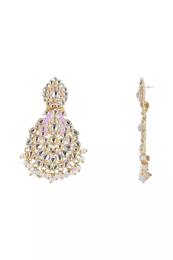 gold plated traditional meenakari kundan & pearl choker necklace jewellery set for women 