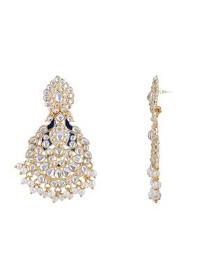 gold plated traditional meenakari kundan & pearl choker necklace jewellery set for women  4
