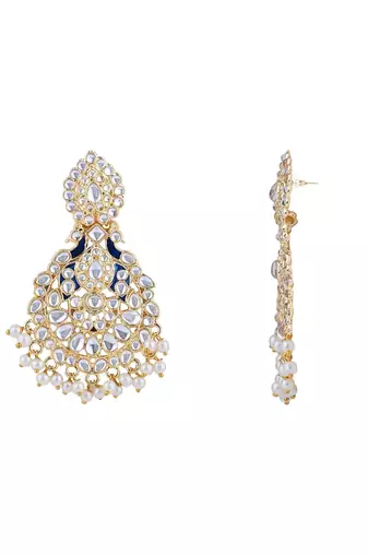 gold plated traditional meenakari kundan & pearl choker necklace jewellery set for women 