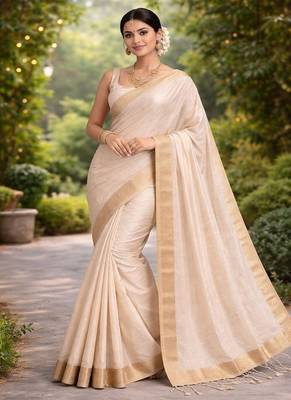 Grey Color Soft Silk Blend  Saree 1