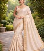 Grey Color Soft Silk Blend  Saree