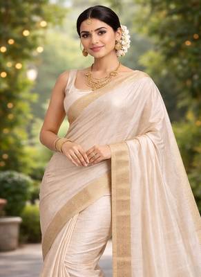 Grey Color Soft Silk Blend  Saree 2