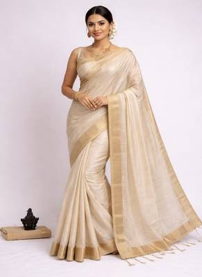 Grey Color Soft Silk Blend  Saree 3