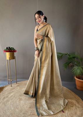  Chiku Color Soft Art Silk Saree 3