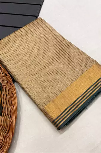 Chiku Color Soft Art Silk Saree