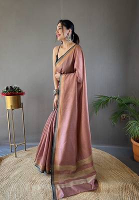 Brown Color Soft Art Silk Saree 2