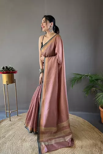 Brown Color Soft Art Silk Saree