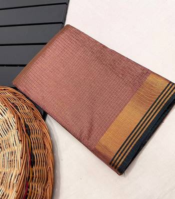 Brown Color Soft Art Silk Saree 4