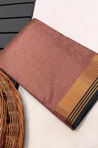 Brown Color Soft Art Silk Saree